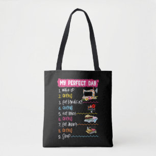 Mijn perfecte dag werd opgegraven en naaigd tote bag