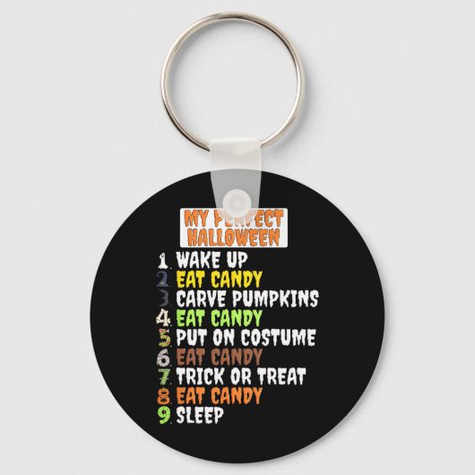Mijn Perfecte Halloween Leuk Skelet Zombie Cool Pu Sleutelhanger (Voorkant)