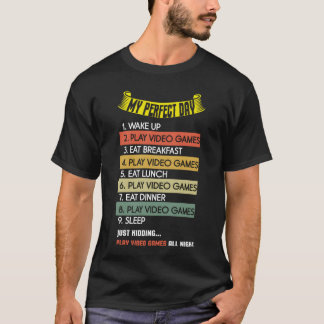 Mijn perfecte is speel videogame dag liefhebber ga t-shirt