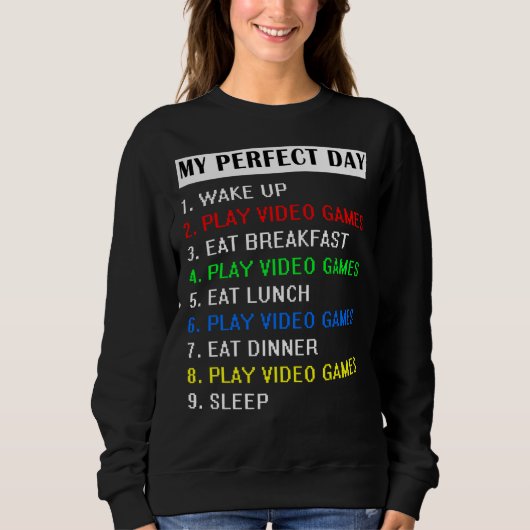 Mijn perfecte videogames T-shirt Funny Cool Gamer (Voorkant)