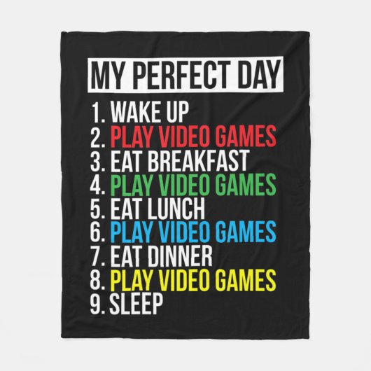 Mijn perfecte videogames voor mijn perfecte dag fleece deken (Voorkant)