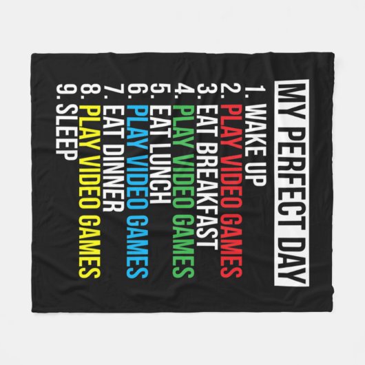 Mijn perfecte videogames voor mijn perfecte dag fleece deken (Voorkant (Horizontaal))
