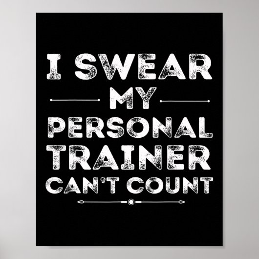 Mijn personal trainer kan geen grappige gym workou poster (Voorkant)