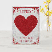 Mijn Persoon Glitter Valentijnkaart Kaart (Gele Bloem)