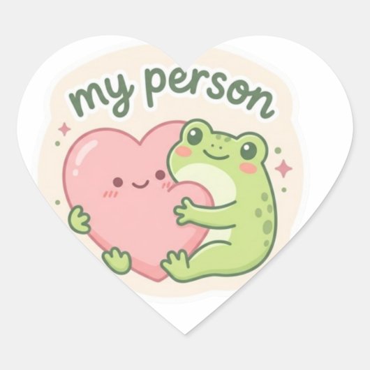 Mijn Persoon Kikker Sticker Schattige Kikker Knuff (Voorkant)