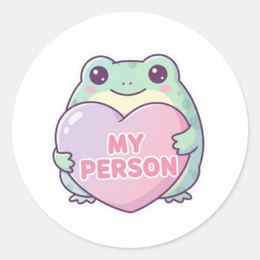 Mijn Persoon Kikker Sticker Schattige Kikker Knuff (Voorkant)