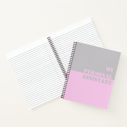 Mijn persoonlijke assistent Slogan Spiral notebook Notitieboek (Binnen)