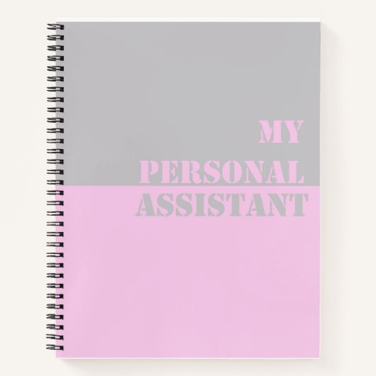 Mijn persoonlijke assistent Slogan Spiral notebook Notitieboek (Voorkant)