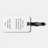 Mijn persoonlijke Bagagelabel voor boekhouden (Achterkant horizontaal)