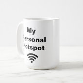 Mijn persoonlijke hotspot - Funny Coffee citeert - Koffiemok (Voorkant links)