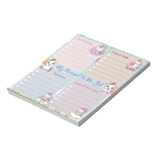 Mijn persoonlijke to do-lijst Eenhoorn veelkleurig Notitieblok (Linkerzijde)