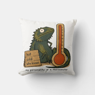 Mijn persoonlijkheid is een thermometer Baardagaam Kussen