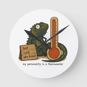 Mijn persoonlijkheid is een thermometer Baardagaam Ronde Klok