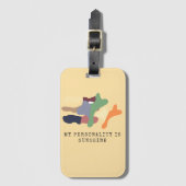 Mijn persoonlijkheid is zonneschijn bagagelabel (Voorkant (verticaal))