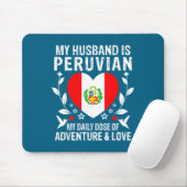 Mijn Peruaanse echtgenoot peru vlag Ontwerp Muismat (Met muis)