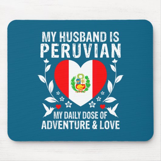 Mijn Peruaanse echtgenoot peru vlag Ontwerp Muismat (Voorkant)