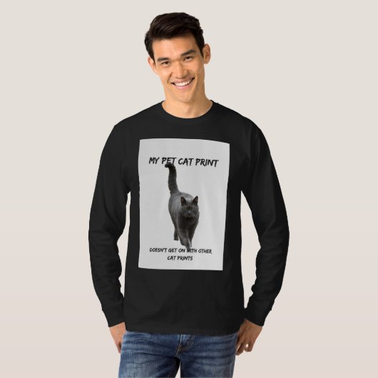 Mijn Pet Cat print Funny Cat T-Shirt Ander Kat Pri (Voorkant volledig)