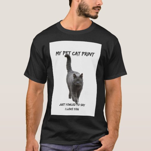 Mijn Pet Cat print Funny Cat T-Shirt Love (Voorkant)