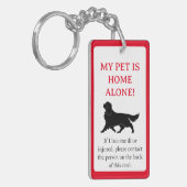 Mijn Pet, Dog is Home Alone Card Sleutelhanger (Voorkant Links)