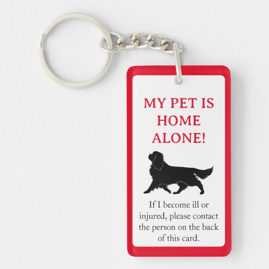 Mijn Pet, Dog is Home Alone Card Sleutelhanger (Voorkant)