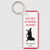 Mijn Pet, Dog is Home Alone Card Sleutelhanger (Voorkant)