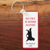 Mijn Pet, Dog is Home Alone Card Sleutelhanger (Voorkant)