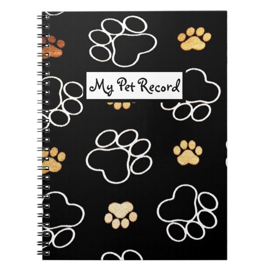 Mijn Pet Record Cute Pawprint Pet Health Notebook Notitieboek (Voorkant)