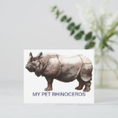 MIJN PET RHINOCEROS BRIEFKAART (Staand voorkant)