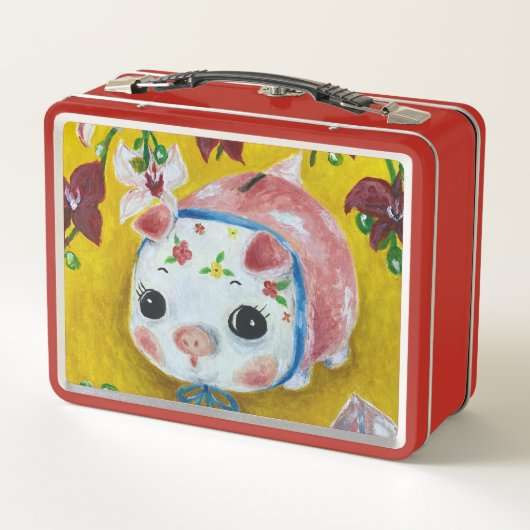 Mijn Piggy Bank-pigpig reggaepainting-Metal Lunchb (Achterkant)