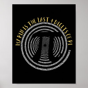 Mijn pincode is de laatste 4 cijfers van Pi I Pi D Poster