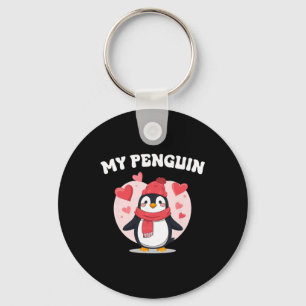 Mijn Pinguïn Cute Love Hartjes Valentijn Romantisc Sleutelhanger