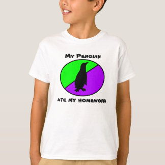 Mijn pinguïn heeft mijn huiswerk gegeten t-shirt