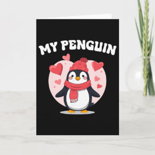 Mijn pinguïn Schattige Liefdes Hartjes Valentijn R Kaart