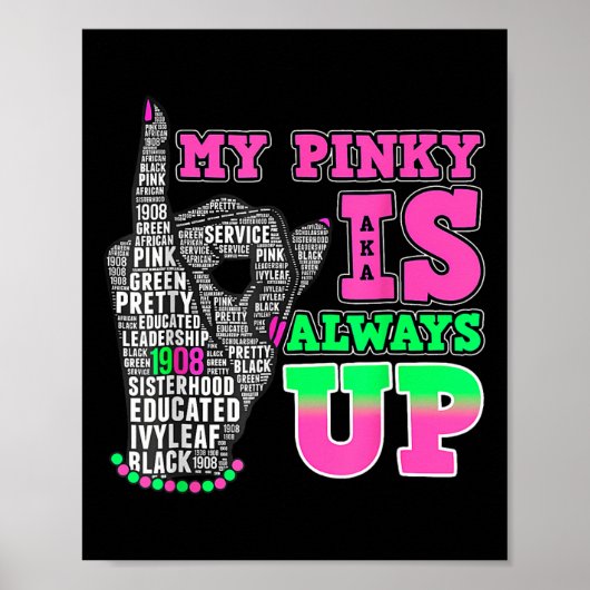 Mijn Pinky is altijd op aka Black History Month 1 Poster (Voorkant)
