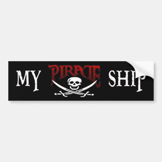 MIJN PIRATE SHIP-BUMPERSTICKER BUMPERSTICKER (Voorkant)