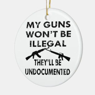 Mijn Pistolen zullen niet zij Niet gedocumenteerd Keramisch Ornament