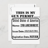 Mijn Pistool Vergunning verloopt nooit Briefkaart (Voorkant / Achterkant)