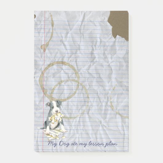 Mijn Pit Bull Ate Mijn Lesson Plan Post-it® Notes (Voorkant)