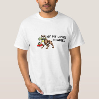 Mijn Pit Bull houdt van Zombies Tee Shirt - Funny 