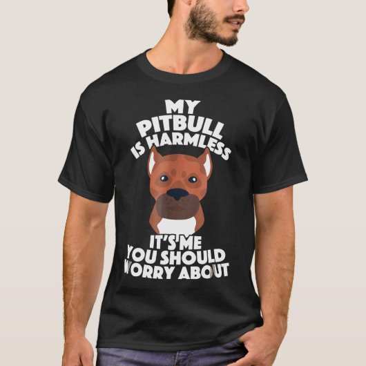 Mijn Pit Bull is noodhulp en support T-shirt (Voorkant)