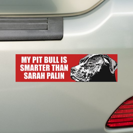 MIJN PIT BULL IS SLIMMERE BUMPERSTICKER (Op auto)