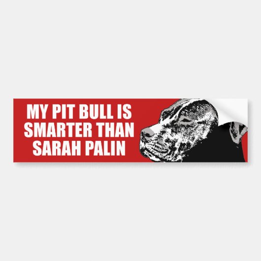 MIJN PIT BULL IS SLIMMERE BUMPERSTICKER (Voorkant)