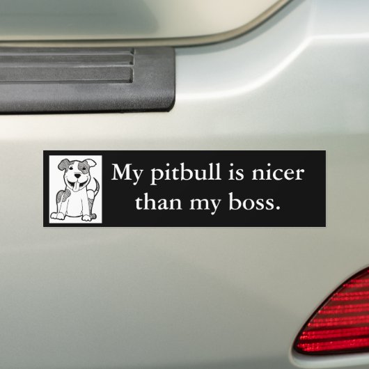 "Mijn pitbull is leuker dan mijn baas" bumper stic Bumpersticker (Op auto)