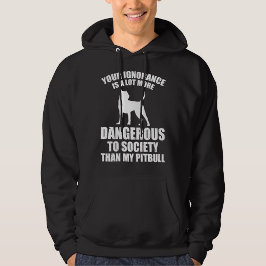 Mijn pitbull is niet gevaarlijk hoodie (Voorkant)