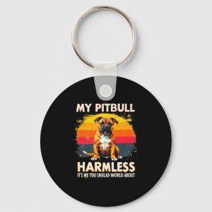 Mijn pitbull is onschadelijk  pitbul premium sleutelhanger