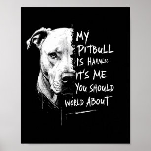 Mijn pitbull is onschuldig grappig pitbull hond wa poster