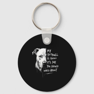 Mijn pitbull is onschuldig grappig pitbull hond wa sleutelhanger