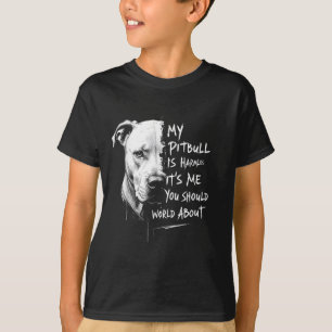 Mijn pitbull is onschuldig grappig pitbull hond wa t-shirt