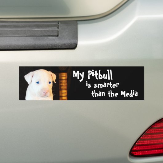 Mijn Pitbull is slimmer dan de media Bumpersticker (Op auto)