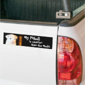 Mijn Pitbull is slimmer dan de media Bumpersticker (Op Truck)